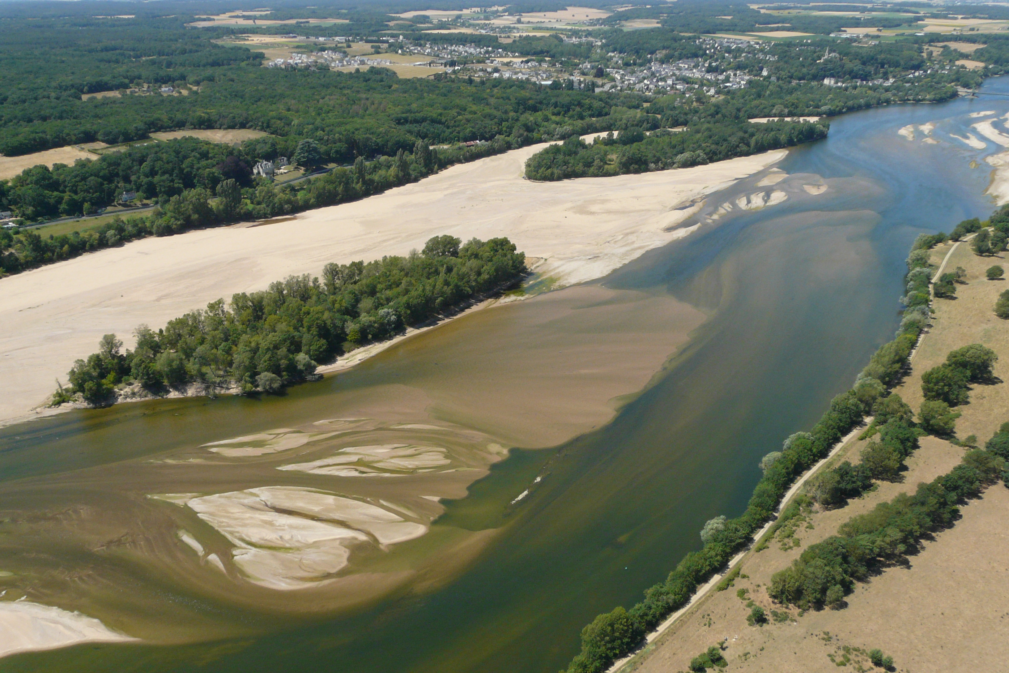 La Loire vue d'une montgolfière